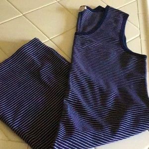J.Crew Factory Navy Striped Tank Midi Dress (M)
